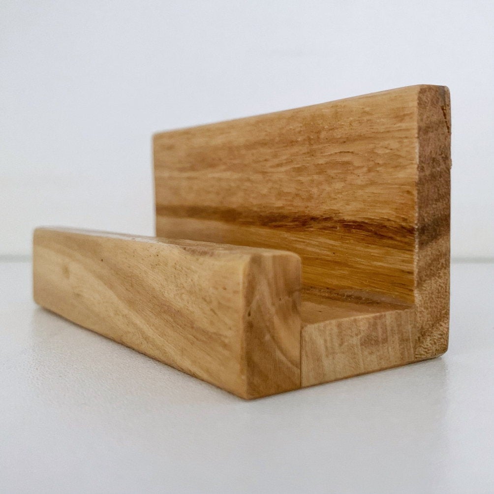 Wooden outlet card holder
